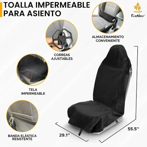 Vista 5 de EcoNour Toalla de Sudor Funda de Asiento de Coche con Almohadilla de Hombro para Cinturón Protector de Asiento Lavable para el Sudor, Comida