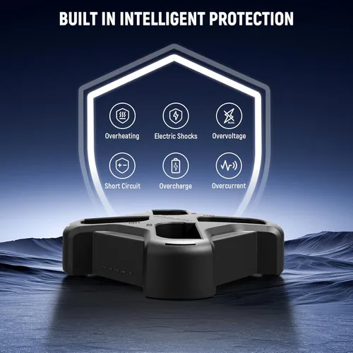 Vista 4 de NEEWER LP-E6/LP-E6N/LP-E6NH/LP-E6P Cargador de batería de cuatro canales con PD 45W carga rápida, cable USB C, cargador Quad USB compatible