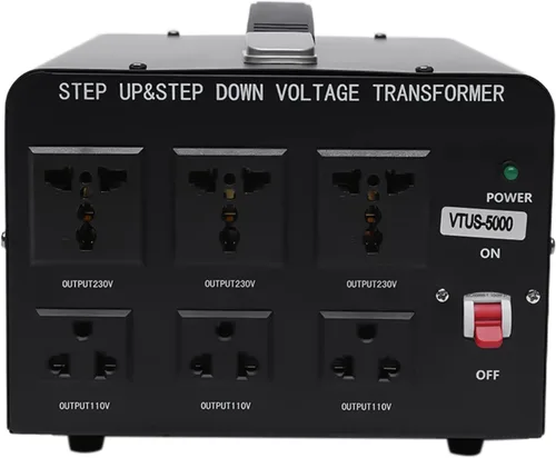 Vista 11 de Convertidor de transformador de voltaje elevador y reductor de 5000 W, 110-220 voltios, arranque suave y carga completa, protección del disyuntor