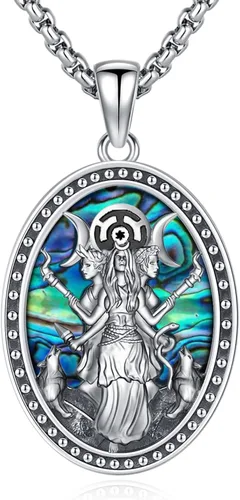Vista 30 de Joyería Mágica para Mujeres y Hombres Nudo de Bruja Plata 925 Original Collar de Nudo de Bruja Tetragrammaton Hecate Collar Lilith Collar Pentagrama