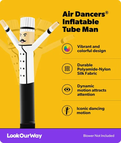 Vista 2 de LookOurWay Air Dancers Wacky Waving - Accesorio inflable de tubo para hombre, 6 pies de alto, publicidad de bailarín de aire que saluda, tipo tubo