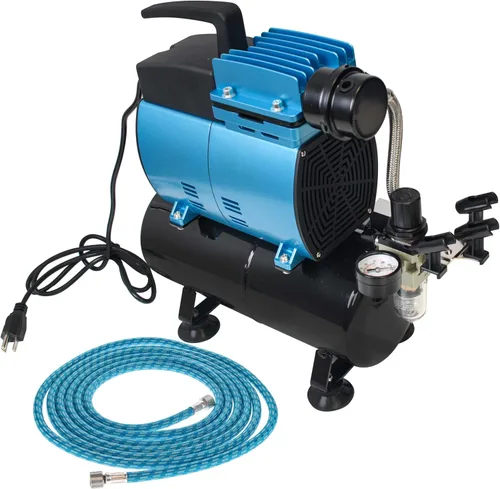 Vista 2 de Master Airbrush Compresor de Aire Súper Potente de 1 HP con Tanque de Almacenamiento Extra Grande de 9 L, Modelo TC-626 - Profesional de Alto