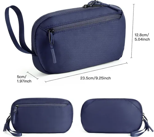 Vista 2 de Bolsa organizadora de cables, bolsa organizadora de cargador delgado para accesorios de viaje, artículos esenciales para aviones, dispositivos