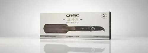 Vista 4 de CROC Plancha plana de titanio Nano negro, 1.75 pulgadas, para tratamientos de queratina, XL Plus