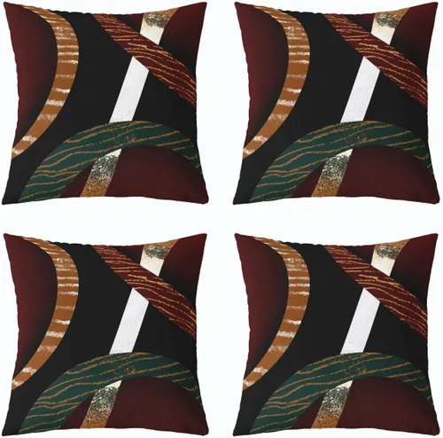 Vista 7 de Castle Fairy Fundas de almohada modernas con estampado de líneas geométricas de doble cara de 16 x 16 pulgadas, fundas de almohada de espirales