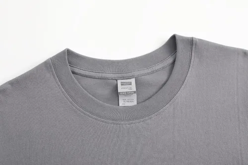 Vista 4 de Maydear Camiseta básica de algodón de manga corta con cuello redondo casual liso para hombre y mujer, camiseta esencial para uso diario Gris