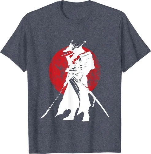 Vista 58 de Vintage Japanese Samurai Retro Bushido Warrior Japan Sword T-Shirt Asphalt Grey