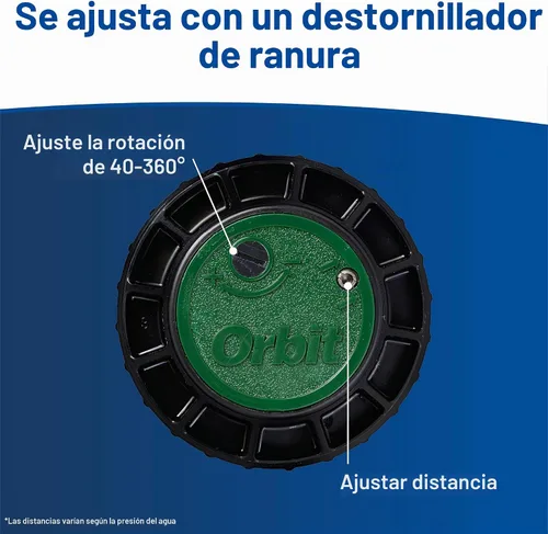 Vista 6 de Orbit 55460 Voyager 4" Cabezal de Aspersor Rotor Emergente de Transmisión por Engranajes con Tapa Rígida, 35 pies, Ajustable