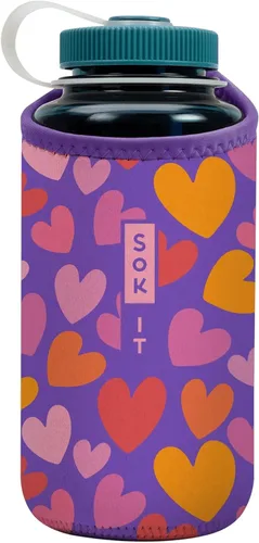 Vista 253 de Sok It BotlSok Funda para botella de agua con cubierta de neopreno aislante (Floral abstracto, se ajusta a CamelBak o Nalgene de 12 onzas)