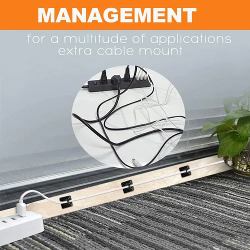 Vista 5 de Paquete de 30 unidades de bridas de 2 pulgadas con soporte adhesivo autoadhesivo, soportes de base para bridas de cable con clips de alambre