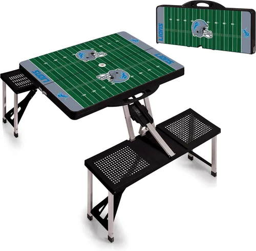 Vista 5 de Detroit Lions - Mesa de picnic portátil plegable con asientos, (negro)
