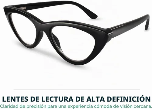 Vista 4 de 2SeeLife Lentes de lectura prémium TR-90 Cat Eye para mujer, estrechos, ajuste medio, marco resistente, bisagras de resorte, lectores elegantes Negro