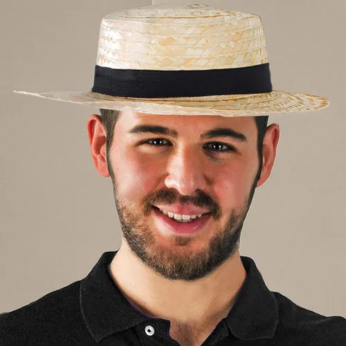 Vista 6 de Tigerdoe Sombrero Skimmer – Sombrero Amish, navegante, sombrero de paja, marinero, rugientes años 20 – Accesorios de vestuario Bronceado, Beige