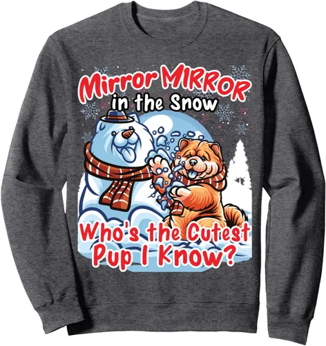 Vista 5 de Chow Chow Dog Christmas Snowman Winter Snow Sweatshirt