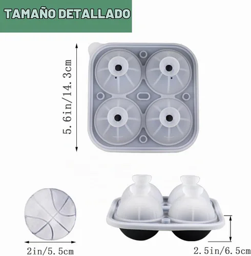 Vista 4 de Admaison - Bandeja para cubitos de hielo de baloncesto 3D, molde para cubitos de hielo con embudo para cócteles, bourbon, brandy, regalos de whisky