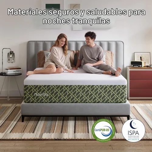 Vista 11 de Novilla Colchón de espuma viscoelástica de gel de tamaño individual de 5 Verde