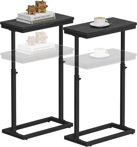 Vista 14 de TUTOTAK Mesa auxiliar, mesa auxiliar, mesa de sofá alta, mesa de sofá, sala de estar, dormitorio, negro TB01BK083P