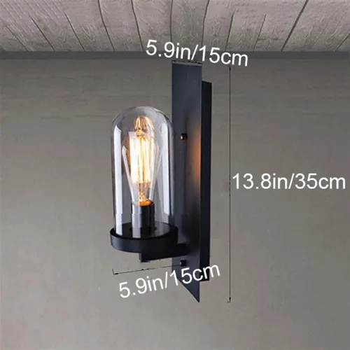 Vista 2 de Lámpara de pared de cristal industrial retro, lámpara de pared rústica para decoración de interiores, para sala de estar, dormitorio, baño, pasillo