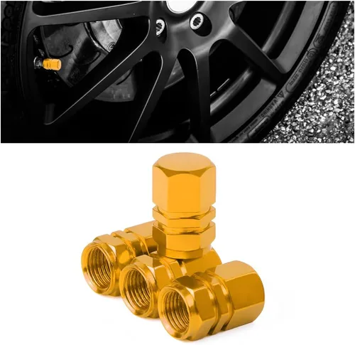 Vista 19 de Osilly Tapones de válvula de vástago de neumático de automóvil, 4 piezas de cubiertas de vástago de válvula de aleación de aluminio, resistentes a
