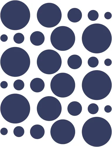 Vista 3 de Calcomanías de pared de lunares, calcomanías de vinilo de varios tamaños, adhesivo extraíble, círculos redondos (azul bebé, 30)