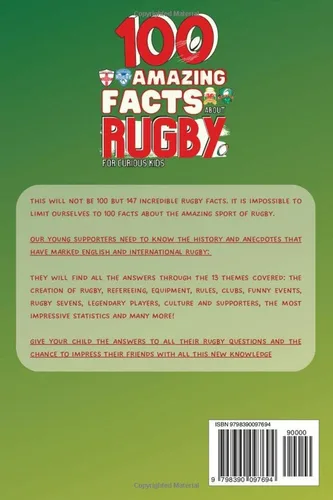 Vista 2 de 100 Amazing Facts about Rugby for Curious Kids Creation, Statistics, Rules, 6 Nations, World Cup and Many More