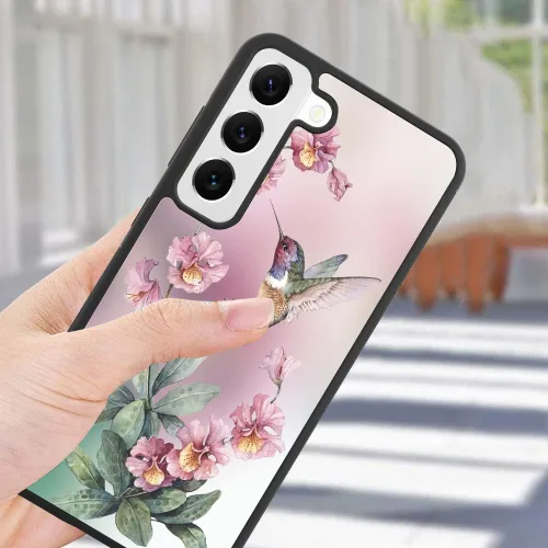 Vista 6 de OOK Funda compatible con Samsung Galaxy S23, protector de pantalla integrado, antideslizante, a prueba de golpes, para Samsung Galaxy S23 5G, flor