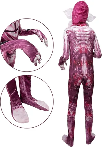 Vista 5 de PUNKSUIT Demogorgon - Disfraz para niños, disfraz de monstruo de flores, disfraz de Halloween con máscara de estilo 3D