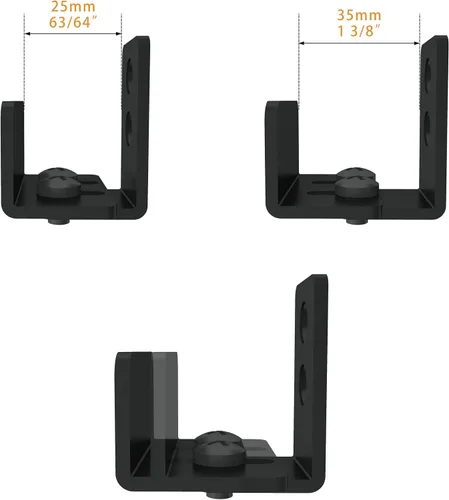 Vista 5 de JUBEST Guía de piso negro mate para montaje en pared, herrajes para puertas corredizas de granero de hasta 1-3/8 pulgadas de ancho y 1-1/4 pulgadas