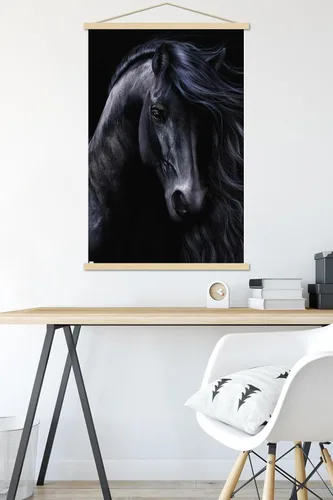 Vista 5 de Trends International Laurie Prindle - The Black Wall Poster, 22.37" x 34.00", Premium Print and Beechwood Hanger Bundle