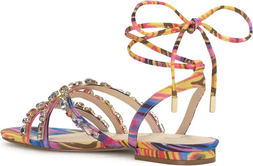 Vista 6 de Jessica Simpson Sandalias planas con cordones Rabenie para mujer