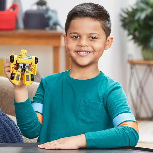 Vista 7 de Transformers Playskool Heroes Rescue Bots Academy Classic Team Bumblebee, figura de acción de robot de juguete convertible, a partir de 3 años