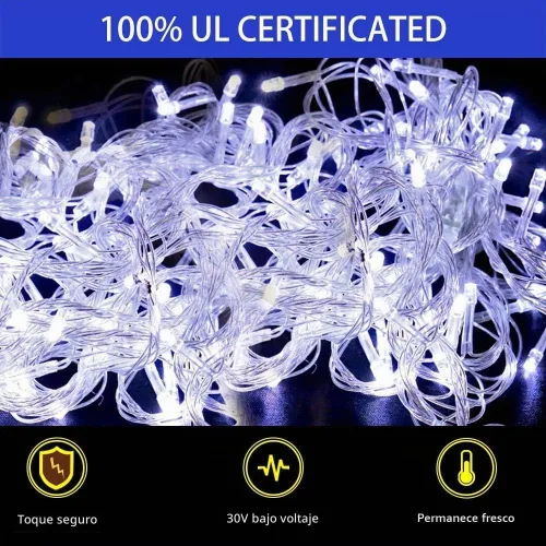 Vista 5 de Tiras de luces con estrella para decoración de Navidad al aire libre, 320 LED, 16.4 pies, luces de Navidad [8 modos y resistente al agua]