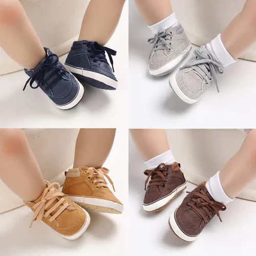 Vista 6 de BENHERO Baby Girls Boys PU Leather Shoes Toddler Infant First Walker Soft Sole High-Top Ankle Sneakers Newborn Crib Shoes