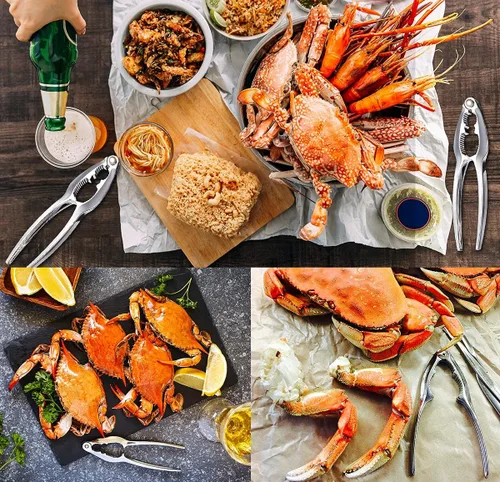 Vista 5 de 12 galletas y herramientas de cangrejo, galletas de langosta para patas de cangrejo, herramientas de púas de mariscos resistentes, abridor