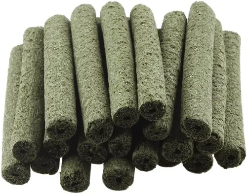Vista 3 de emours Natural Timothy Grass Chew Stick Pet Snack para conejos, chinchillas, cobayas, 20 palitos