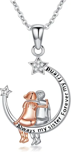 Vista 22 de WINNICACA Gifts for Sister from Brother/Sisters Sterling Silver 01-2 Collar para hermanos y hermanas