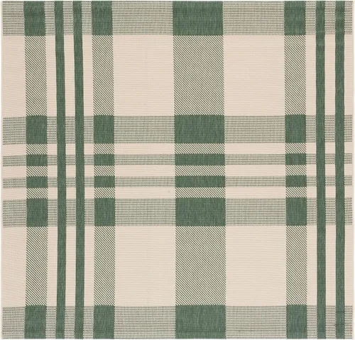 Vista 70 de SAFAVIEH Alfombra Lavable para Exteriores Colección Courtyard - 2'3" x 4', Beige y Azul, Patrón a Cuadros, No Desprende Pelusa y Fácil Limpieza