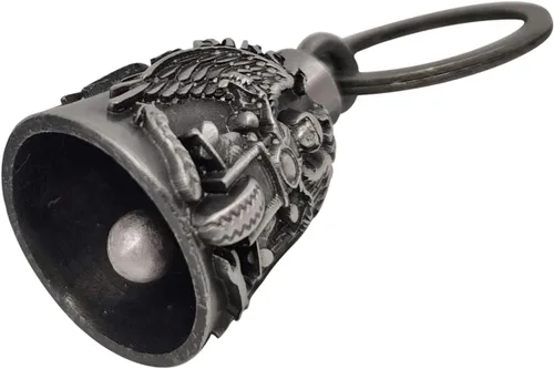 Vista 3 de Dream Apparel Campana de motocicleta Guardian Angel Drive Away Gremlin, campana de motociclista para hombres y mujeres, regalo de buena suerte