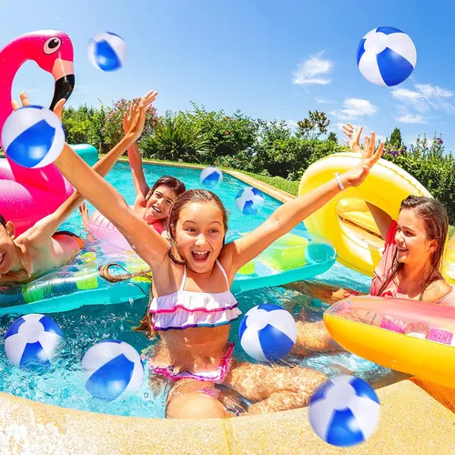 Vista 5 de Zhanmai Paquete de 100 pelotas inflables de playa de 5 pulgadas, pelota de playa de verano de 5 pulgadas, juguete para fiestas en la piscina