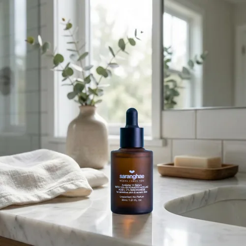 Vista 4 de Saranghae Azalume 10 Suero aclarante – Ácido azelaico, niacinamida y alfa arbutina – Suero facial para piel propensa a imperfecciones, manchas