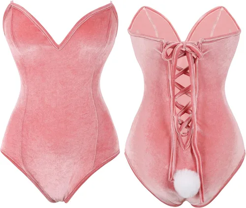 Vista 3 de Drofe Disfraz de conejito para mujer, senpai, cosplay, anime, traje de rol