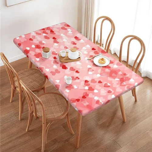 Vista 21 de Fiokroo Mantel con estampado a cuadros blancos y negros con borde elástico, mantel redondo de ajedrez, lavable, reutilizable, para cocina, comedor