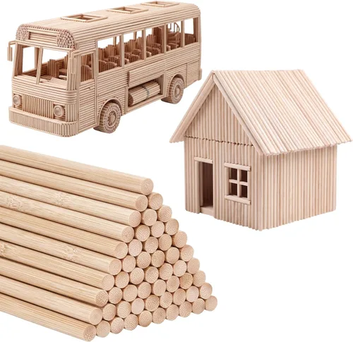 Vista 3 de Eboot Paquete de 100 varillas para manualidades, palos de madera de 12 x 1