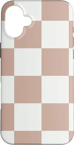 Vista 23 de Brown and White Classic Checkered Big Checkerboard Case for iPhone 17