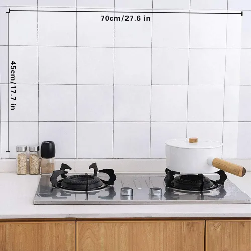Vista 6 de Sufang 4 calcomanías de pared transparentes a prueba de aceite, papel tapiz protector de pared para cocina, protector de pared, impermeable