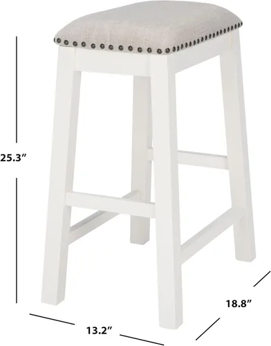 Vista 3 de SAFAVIEH Home Collection Aero - Taburete blanco para mostrador de 25 pulgadas (juego de 2)