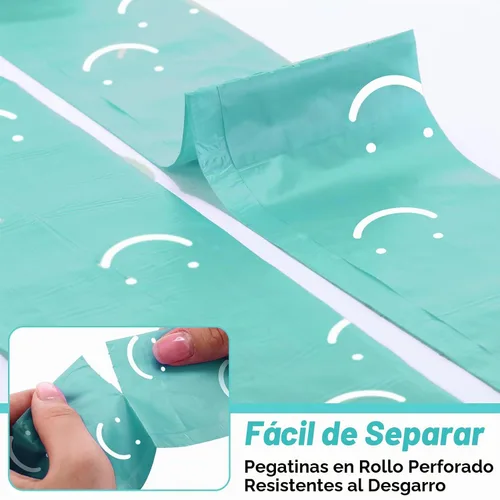 Vista 3 de 1500 bolsas desechables para pañales de bebé, eliminación de aromas de polvo de bebé o bolsas de residuos de mascotas, 100 rollos (aguamarina)