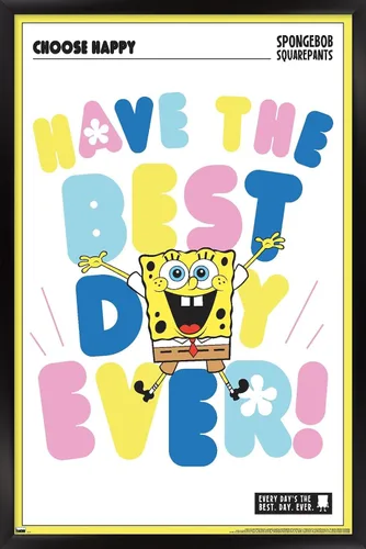 Vista 9 de Trends International Nickelodeon Bob Esponja - Póster de pared con texto en inglés «Choose Happy Wall», 22.4 pulgadas de largo x 14.7 pulgadas