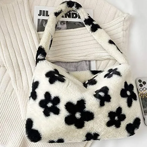 Vista 7 de Bolsa de hombro para mujer Kexle afelpada para otoño e invierno