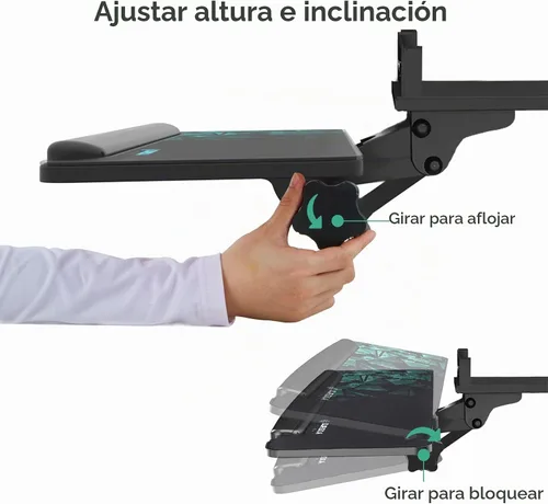 Vista 8 de EUREKA ERGONOMIC Escritorio curvo para juegos de 60 pulgadas con bandeja de teclado ajustable grande